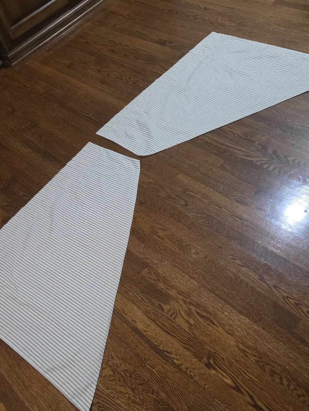 Tan Cream Striped Window Curtain Panels - Pair